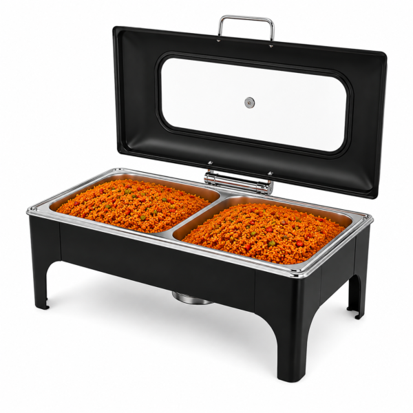 black chaffing dish double Rectangle Black Chaffing Buffet Dish