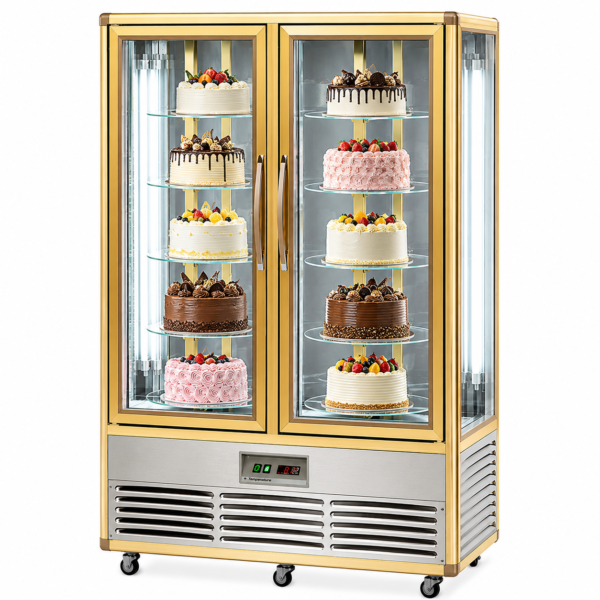 rotating cake chiller double Rotating Luxury Cake Display Chiller